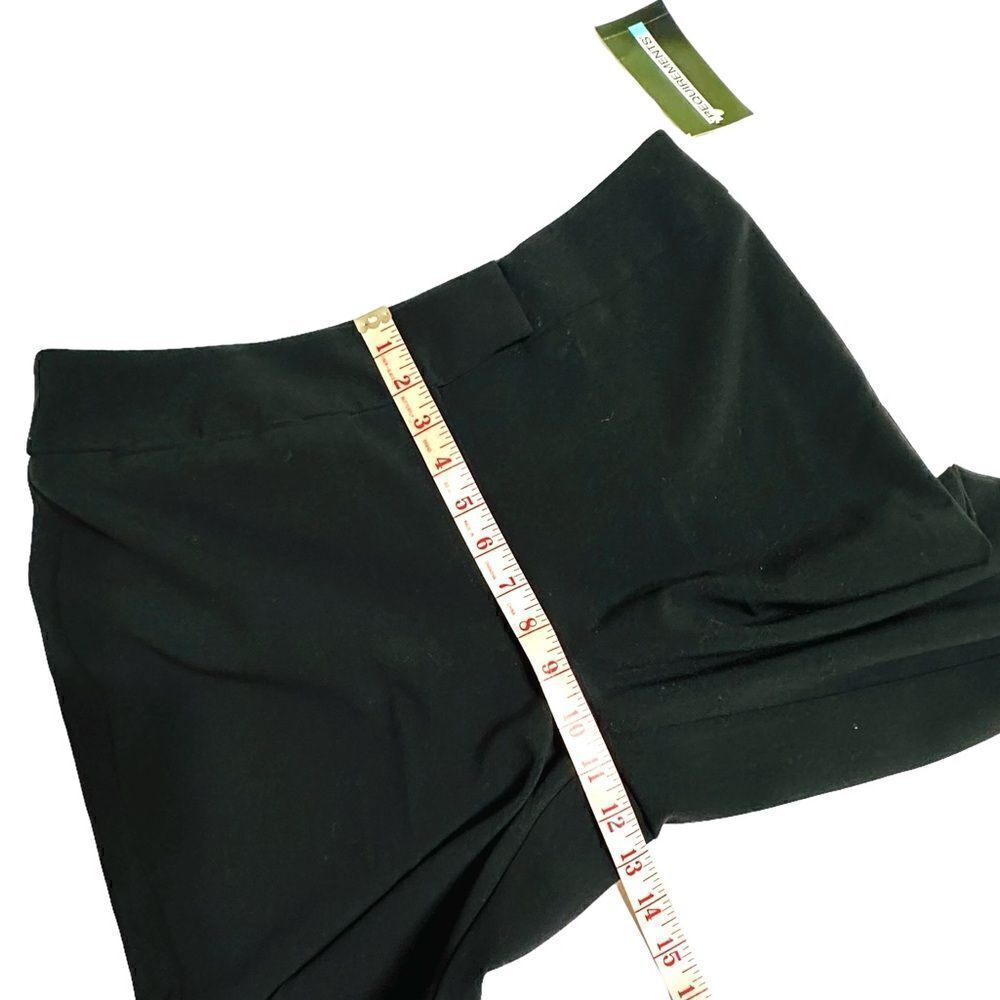 Vintage Requirements Black Crepe High Waist Flat Front Trousers Size 6 NWT - Picture 9 of 11